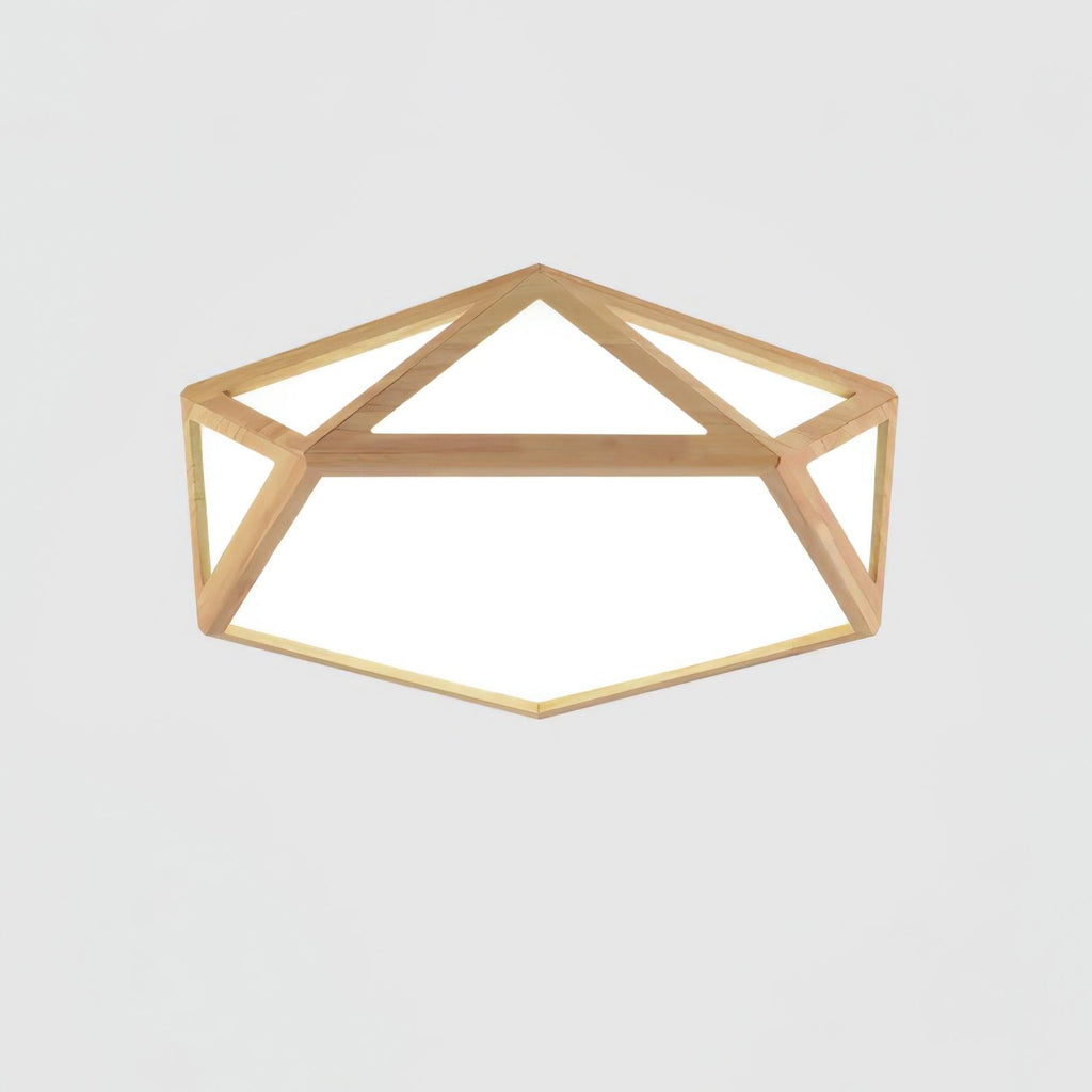 Solara Plafonnier en bois diamant géométrique moderne - Neutralighting