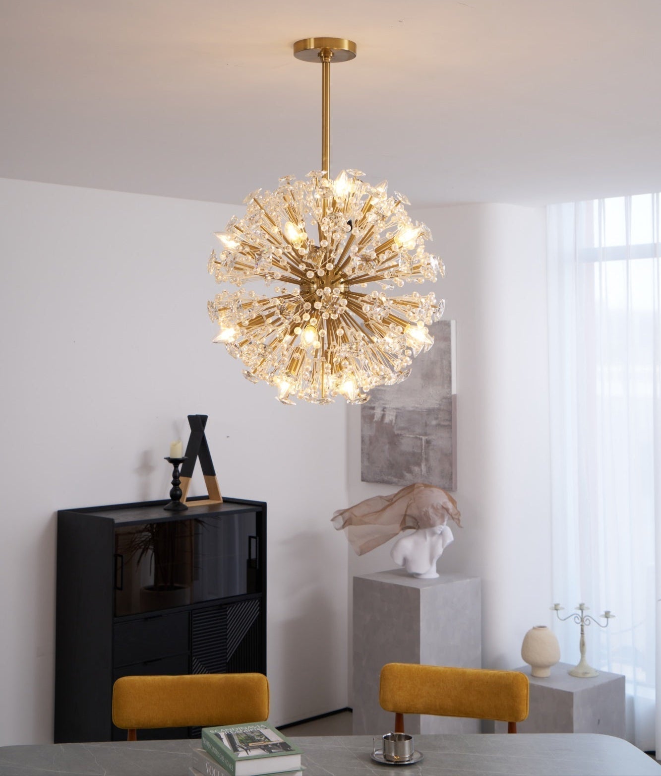 Aurora Lustre de Luxe en Métal Doré - Neutralighting
