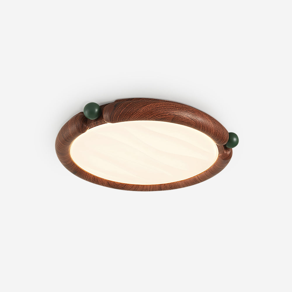 Virelli Lampe de Plafond Panneau Acrylique Rond Bois de Noyer Résine A/B Modèle Naturel - Neutralighting