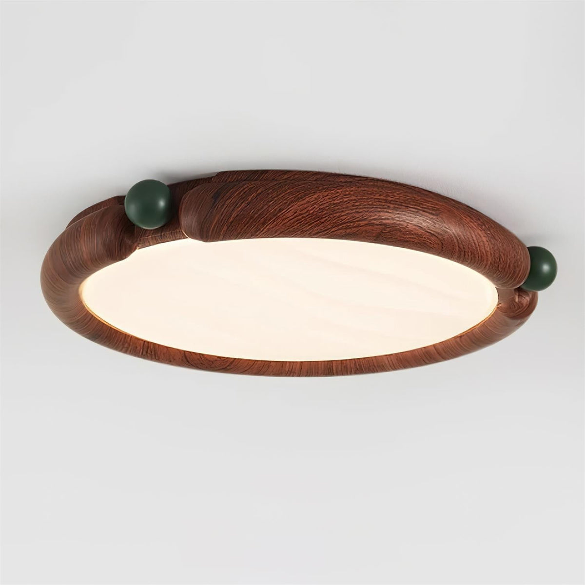 Virelli Lampe de Plafond Panneau Acrylique Rond Bois de Noyer Résine A/B Modèle Naturel - Neutralighting