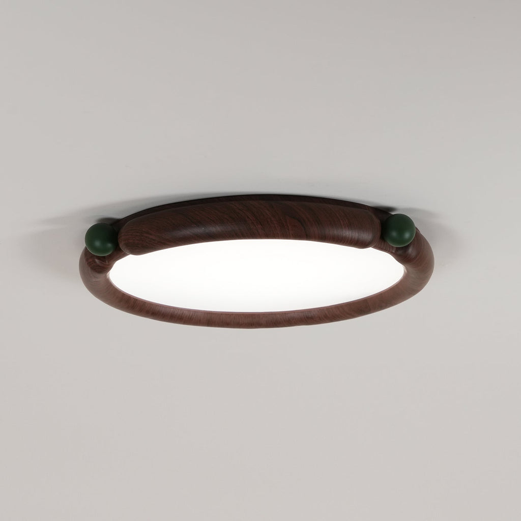 Virelli Lampe de Plafond Panneau Acrylique Rond Bois de Noyer Résine A/B Modèle Naturel - Neutralighting