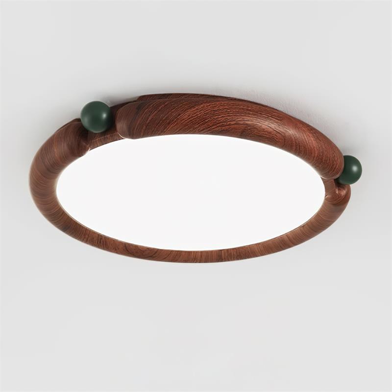 Virelli Lampe de Plafond Panneau Acrylique Rond Bois de Noyer Résine A/B Modèle Naturel - Neutralighting