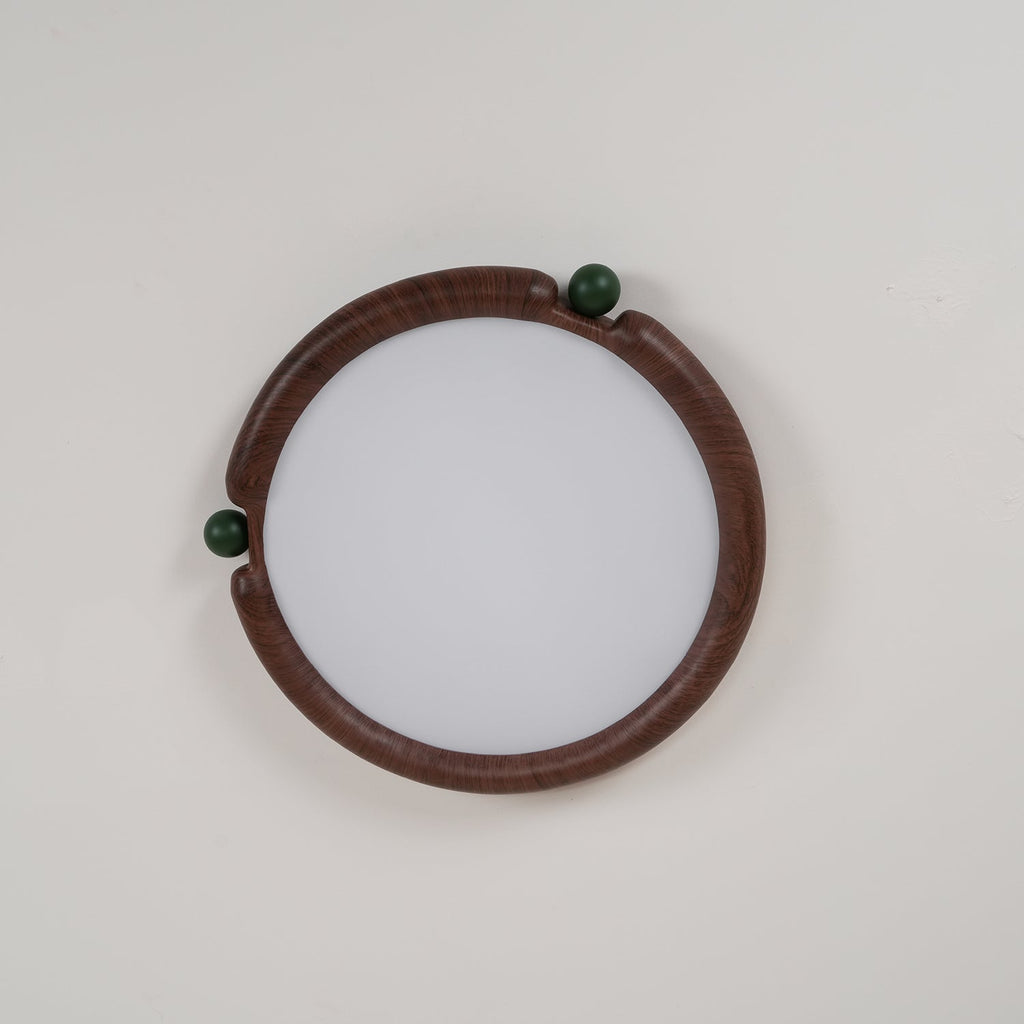 Virelli Lampe de Plafond Panneau Acrylique Rond Bois de Noyer Résine A/B Modèle Naturel - Neutralighting