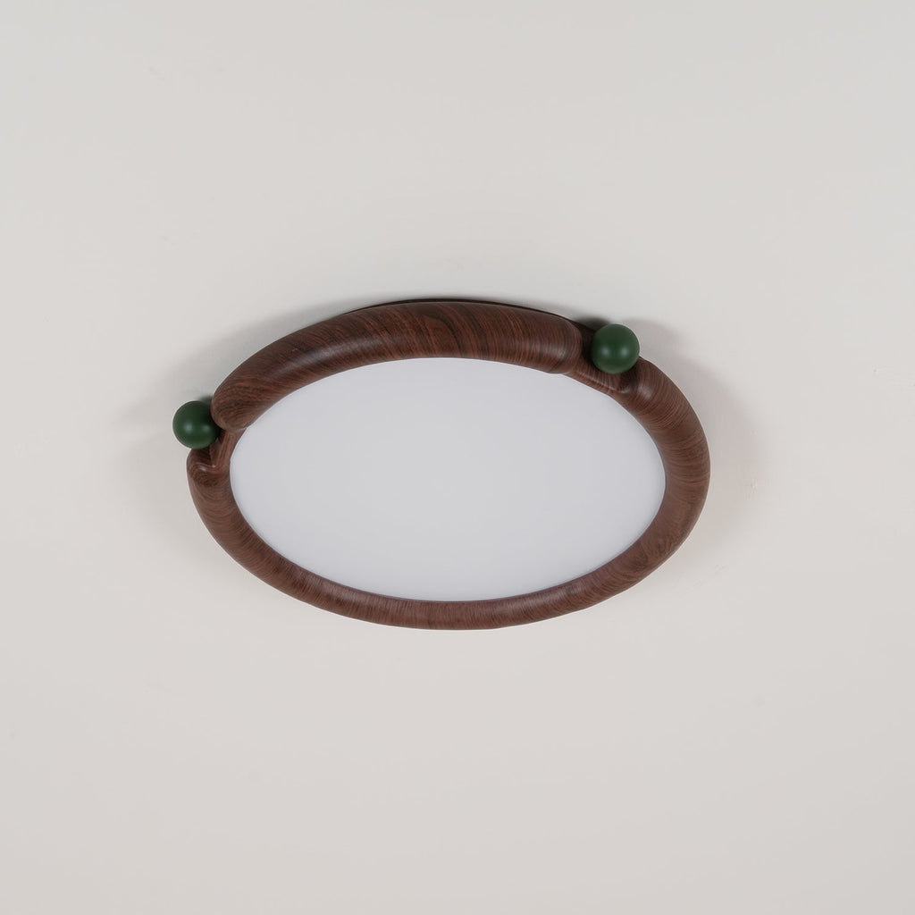 Virelli Lampe de Plafond Panneau Acrylique Rond Bois de Noyer Résine A/B Modèle Naturel - Neutralighting