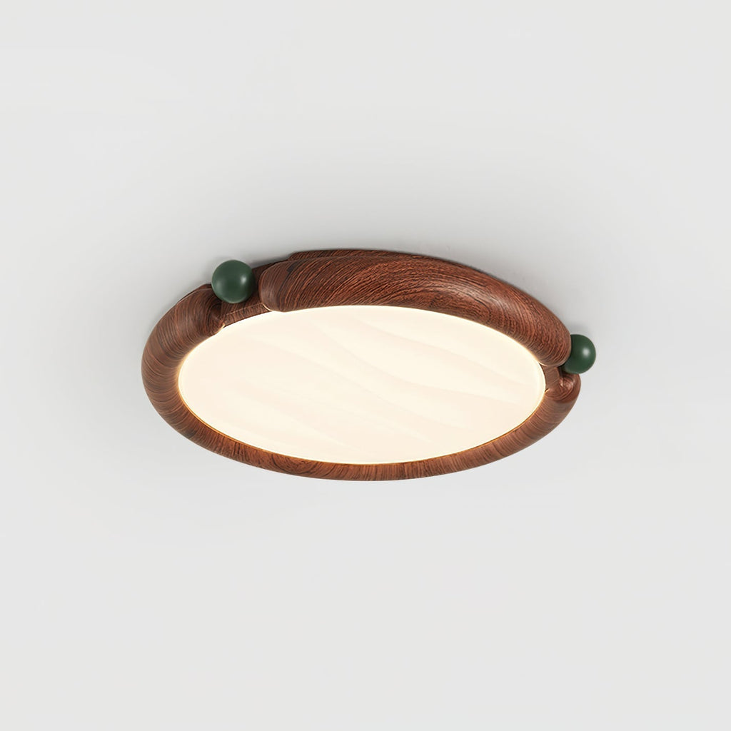 Virelli Lampe de Plafond Panneau Acrylique Rond Bois de Noyer Résine A/B Modèle Naturel - Neutralighting
