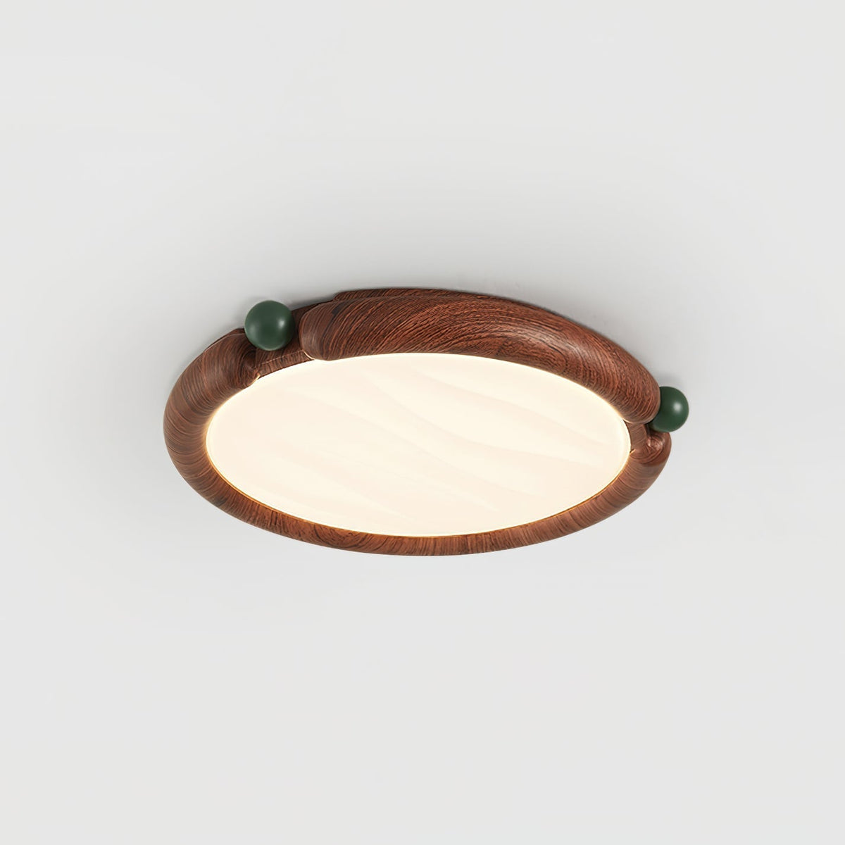 Virelli Lampe de Plafond Panneau Acrylique Rond Bois de Noyer Résine A/B Modèle Naturel - Neutralighting