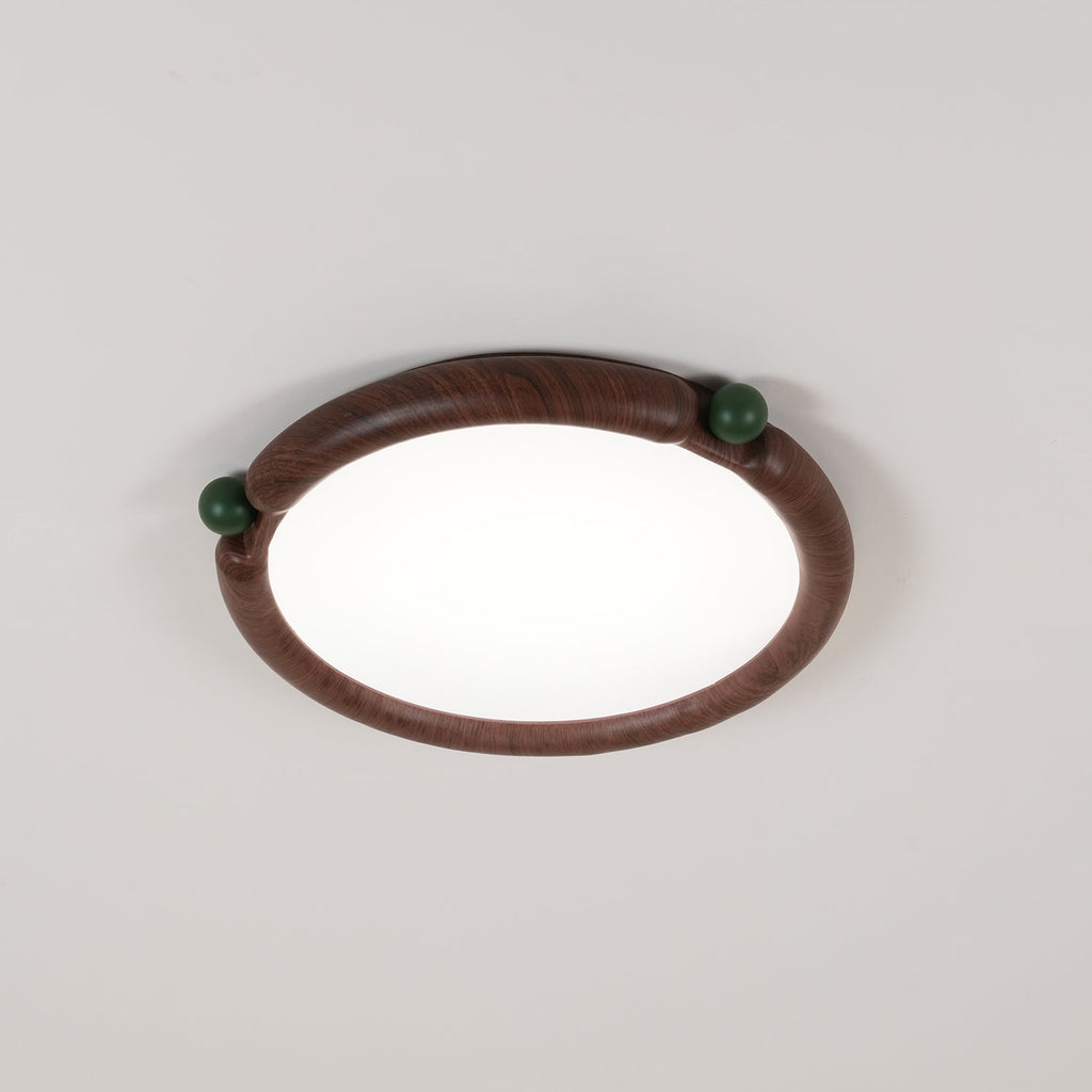 Virelli Lampe de Plafond Panneau Acrylique Rond Bois de Noyer Résine A/B Modèle Naturel - Neutralighting