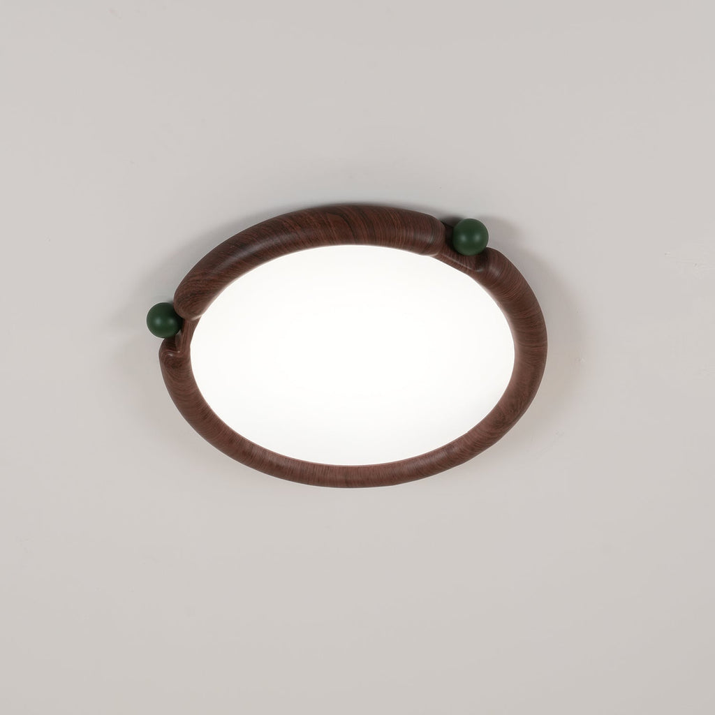 Virelli Lampe de Plafond Panneau Acrylique Rond Bois de Noyer Résine A/B Modèle Naturel - Neutralighting