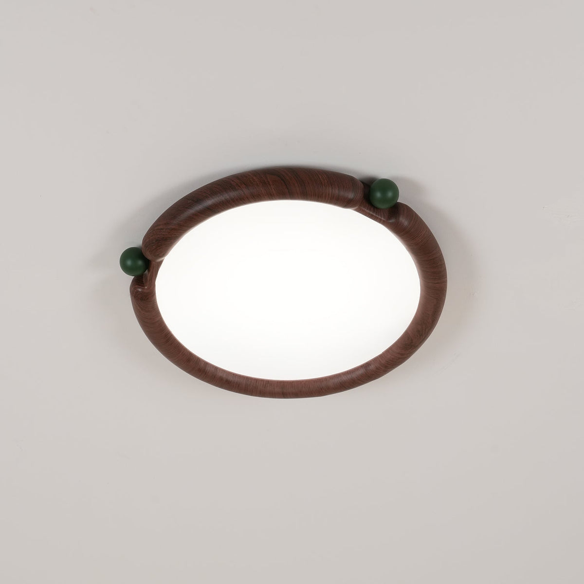 Virelli Lampe de Plafond Panneau Acrylique Rond Bois de Noyer Résine A/B Modèle Naturel - Neutralighting