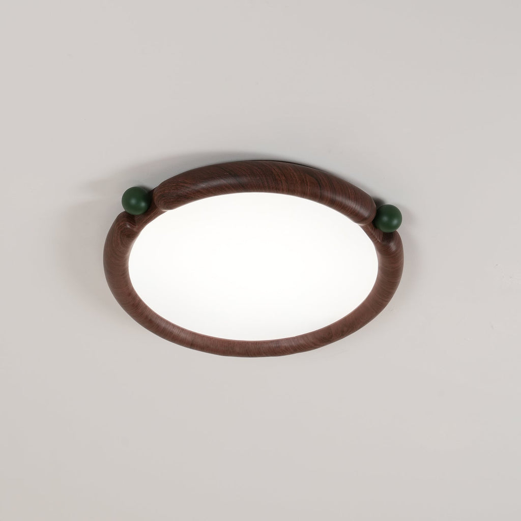 Virelli Lampe de Plafond Panneau Acrylique Rond Bois de Noyer Résine A/B Modèle Naturel - Neutralighting
