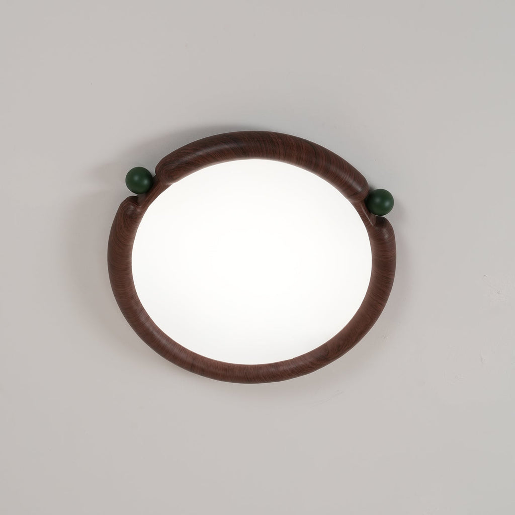 Virelli Lampe de Plafond Panneau Acrylique Rond Bois de Noyer Résine A/B Modèle Naturel - Neutralighting