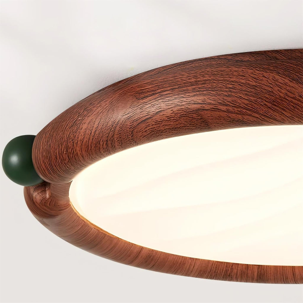 Virelli Lampe de Plafond Panneau Acrylique Rond Bois de Noyer Résine A/B Modèle Naturel - Neutralighting
