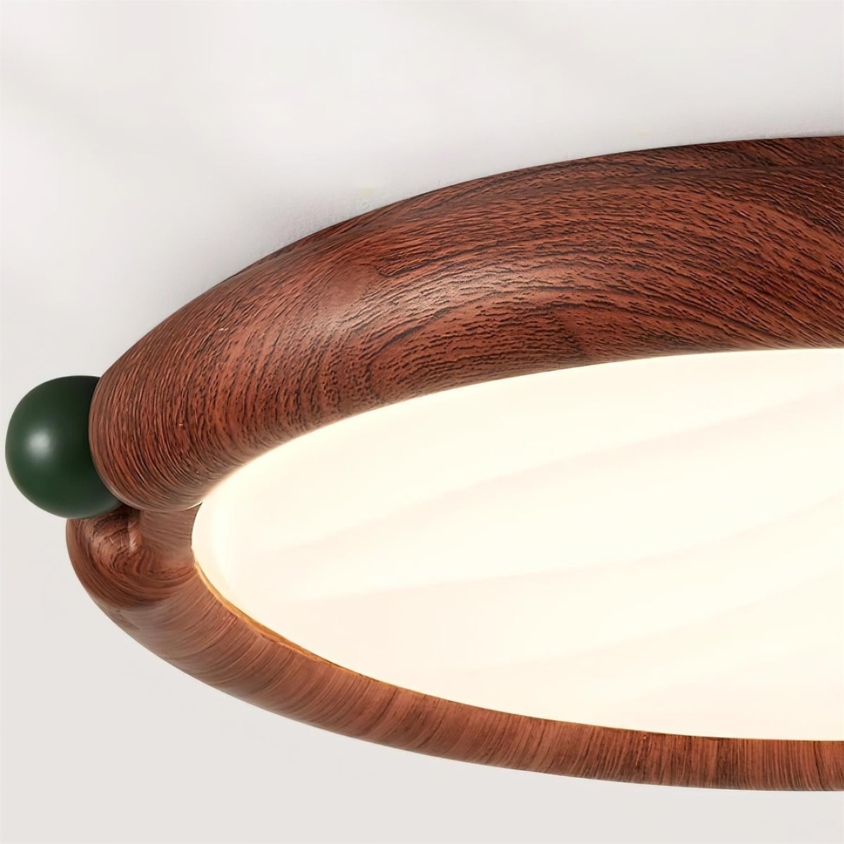 Virelli Lampe de Plafond Panneau Acrylique Rond Bois de Noyer Résine A/B Modèle Naturel - Neutralighting