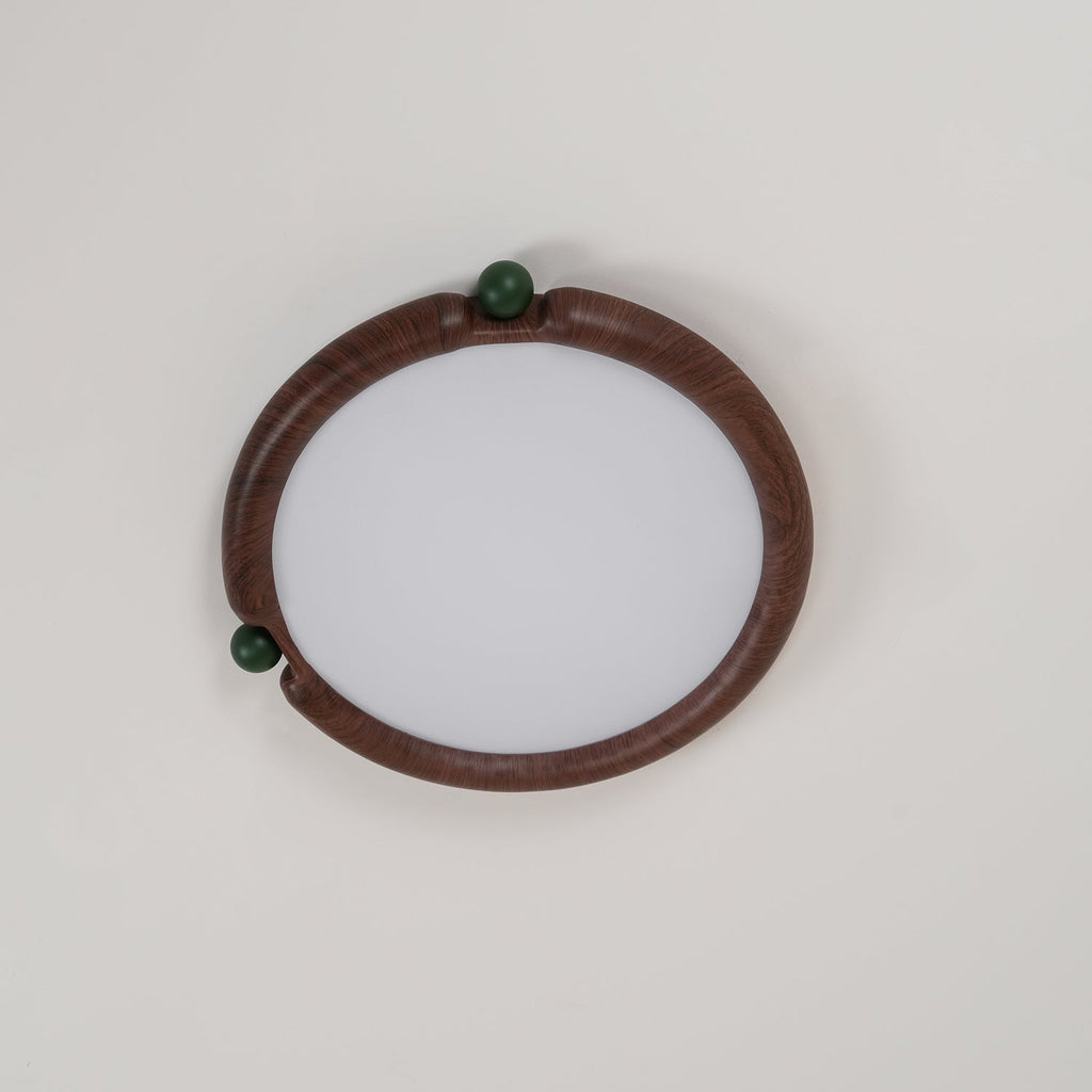 Virelli Lampe de Plafond Panneau Acrylique Rond Bois de Noyer Résine A/B Modèle Naturel - Neutralighting