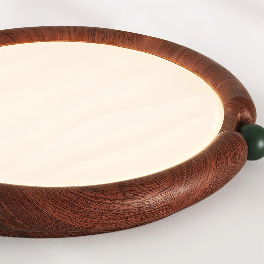 Virelli Lampe de Plafond Panneau Acrylique Rond Bois de Noyer Résine A/B Modèle Naturel - Neutralighting
