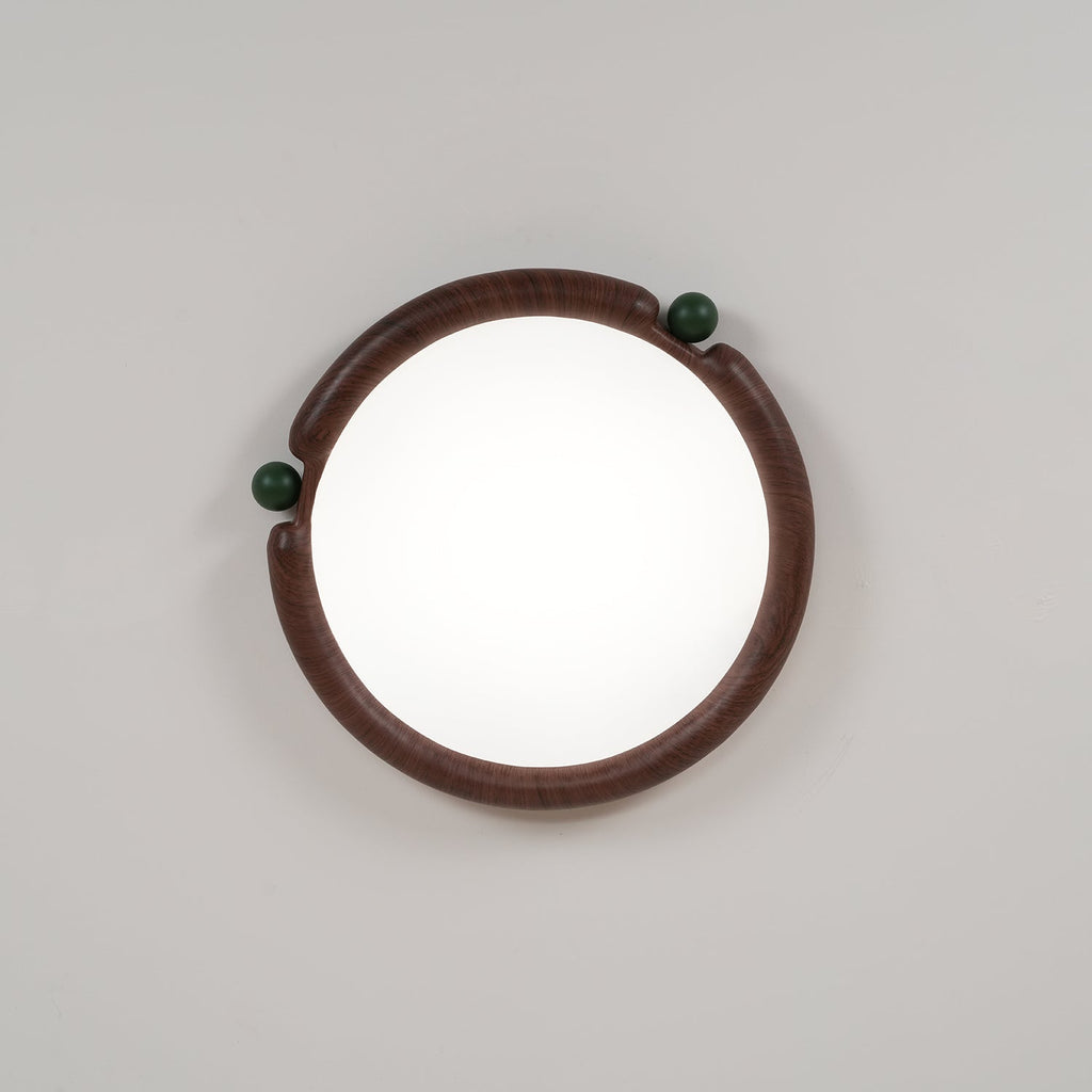 Virelli Lampe de Plafond Panneau Acrylique Rond Bois de Noyer Résine A/B Modèle Naturel - Neutralighting