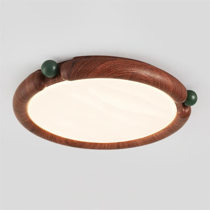 Virelli Lampe de Plafond Panneau Acrylique Rond Bois de Noyer Résine A/B Modèle Naturel - Neutralighting