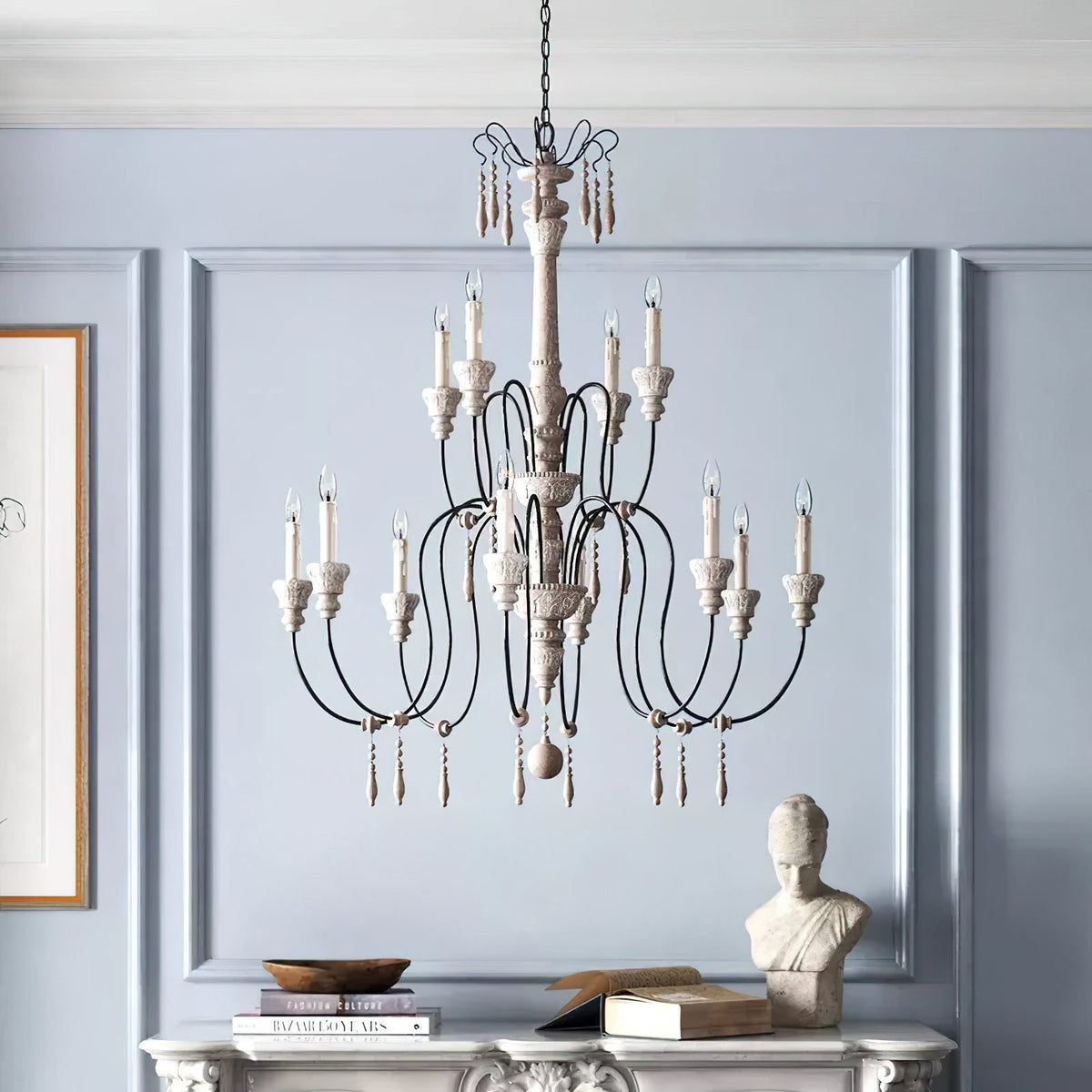 Epoch Lustre Bois Métal Luxe Postmoderne - Neutralighting