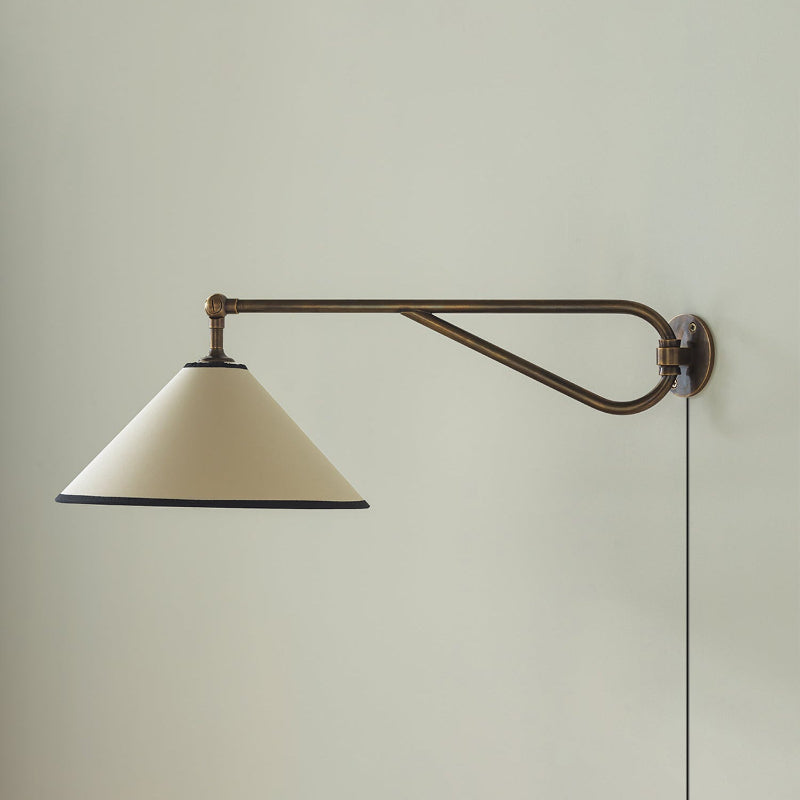 Gild Applique Murale Laiton Métal Tissu Vintage Plug-In - Neutralighting