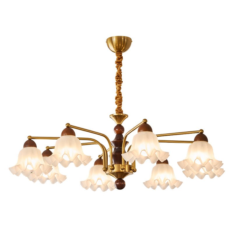 Lylaeen Lustre Vintage Élégant en Verre et Bois - Neutralighting