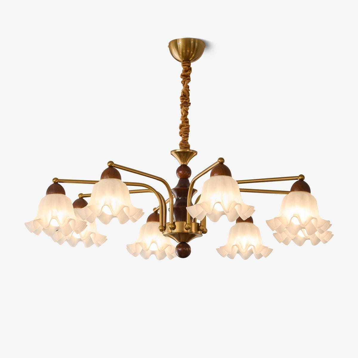 Lylaeen Lustre Vintage Élégant en Verre et Bois - Neutralighting