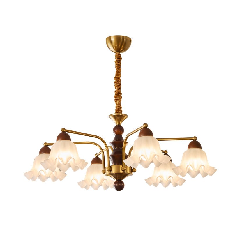 Lylaeen Lustre Vintage Élégant en Verre et Bois - Neutralighting