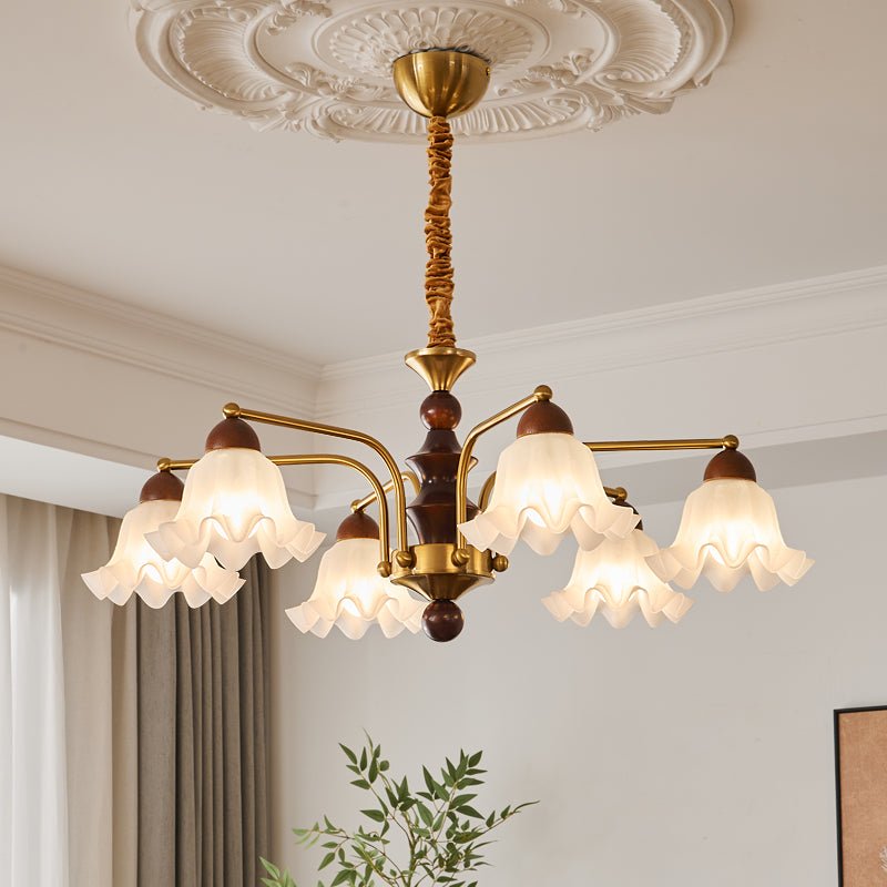 Lylaeen Lustre Vintage Élégant en Verre et Bois - Neutralighting