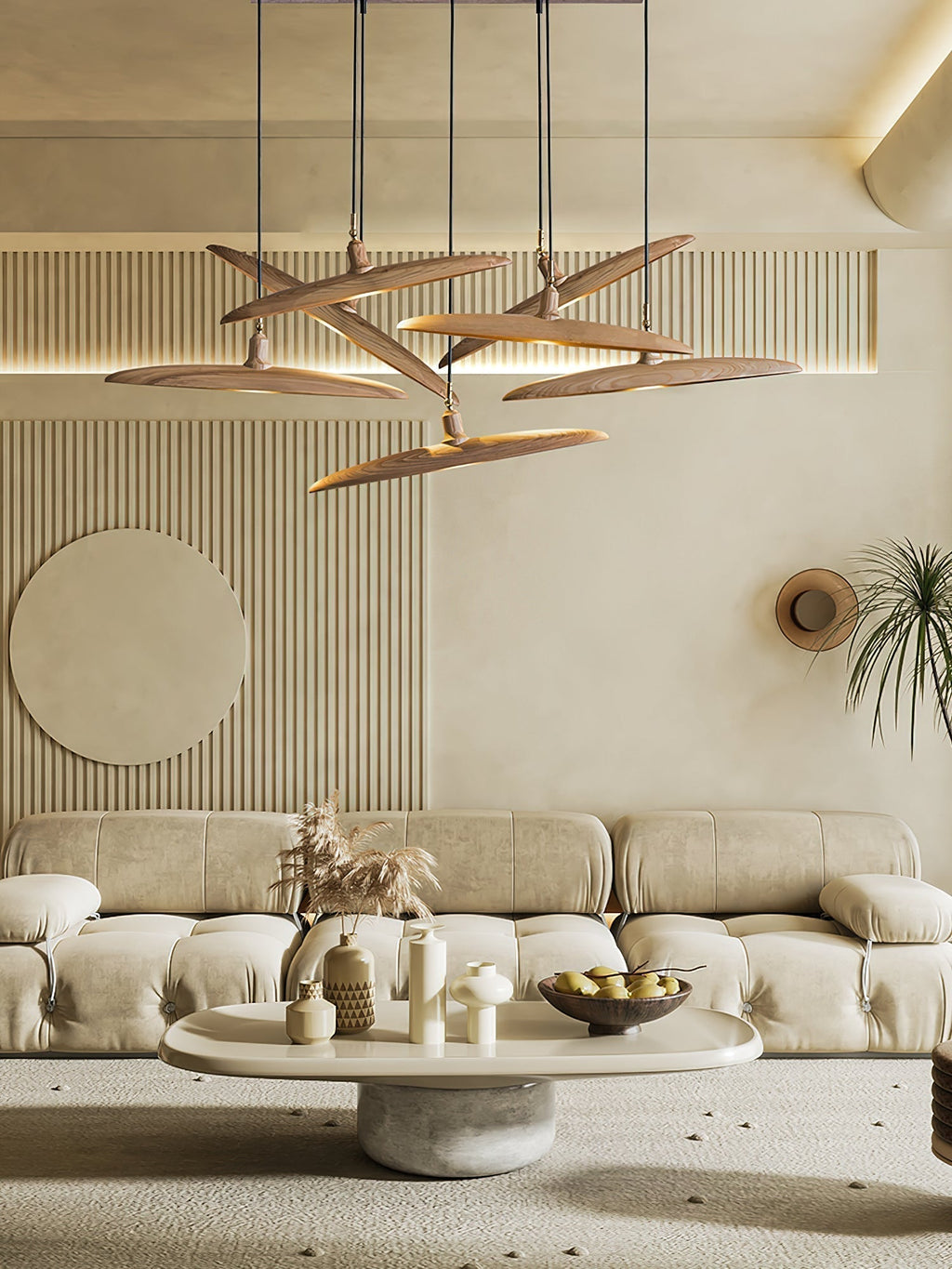 Zelirira Lame Bois Pendentif Lumière - Neutralighting
