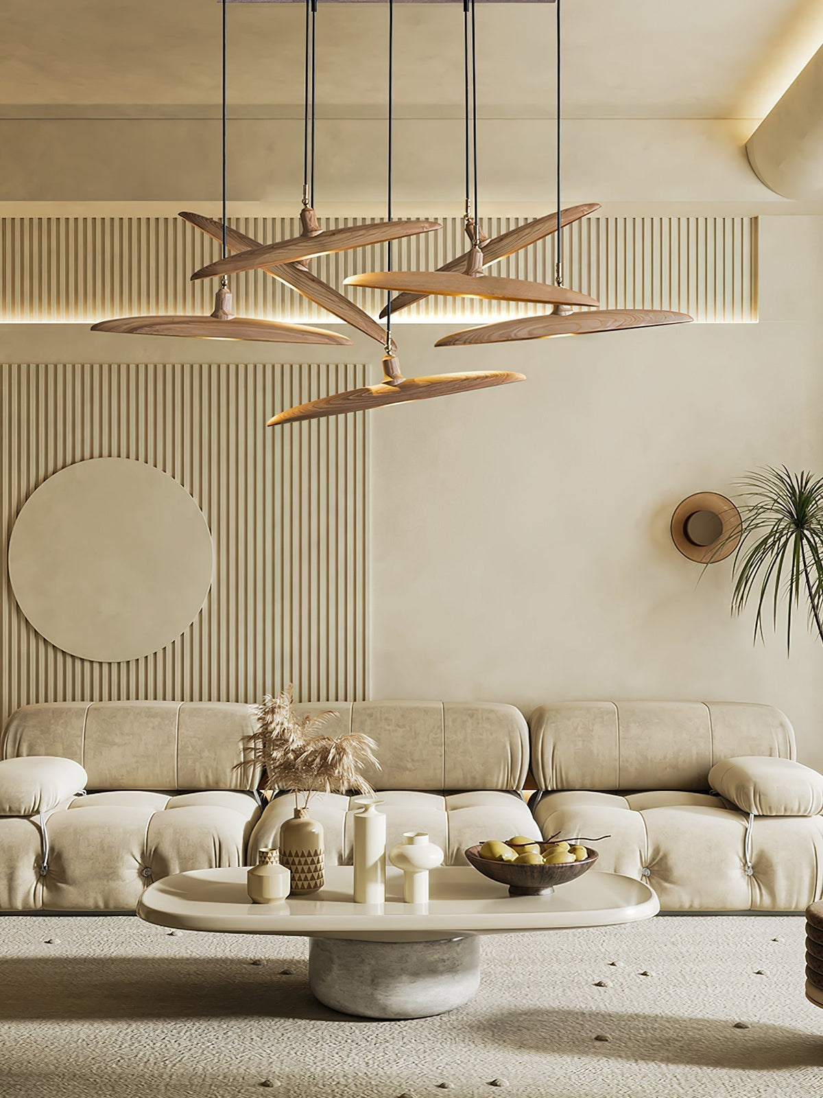 Zelirira Lame Bois Pendentif Lumière - Neutralighting