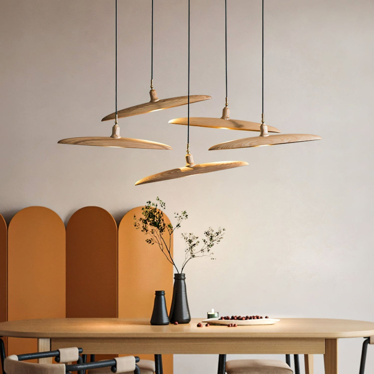 Zelirira Lame Bois Pendentif Lumière - Neutralighting