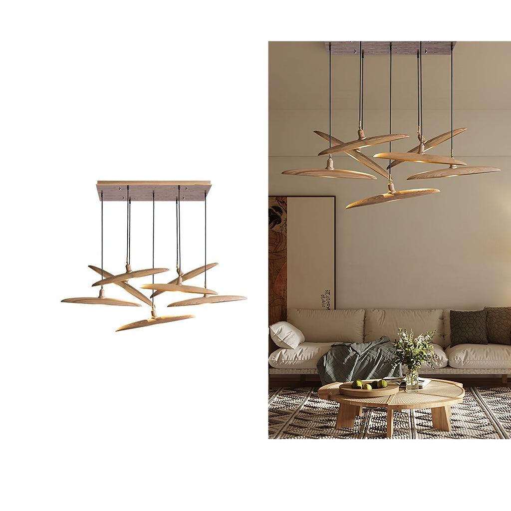 Zelirira Lame Bois Pendentif Lumière - Neutralighting
