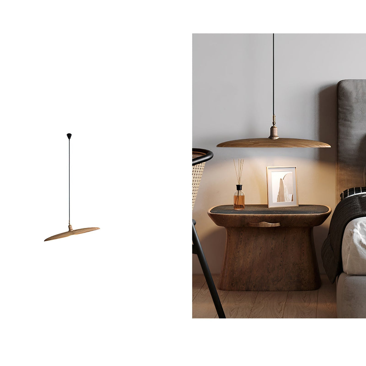 Zelirira Lame Bois Pendentif Lumière - Neutralighting