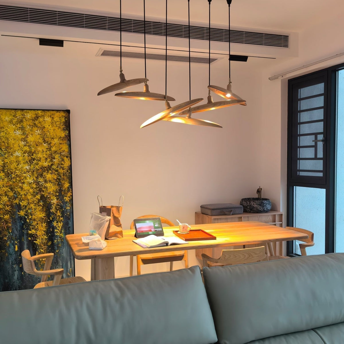 Zelirira Lame Bois Pendentif Lumière - Neutralighting