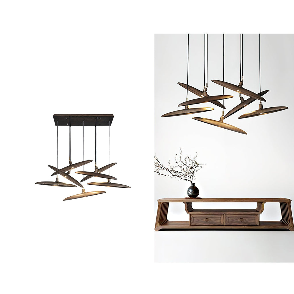 Zelirira Lame Bois Pendentif Lumière - Neutralighting
