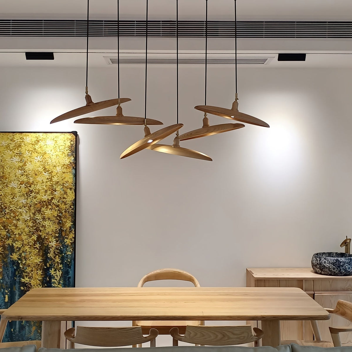 Zelirira Lame Bois Pendentif Lumière - Neutralighting