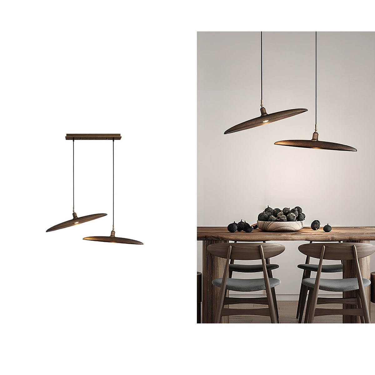 Zelirira Lame Bois Pendentif Lumière - Neutralighting