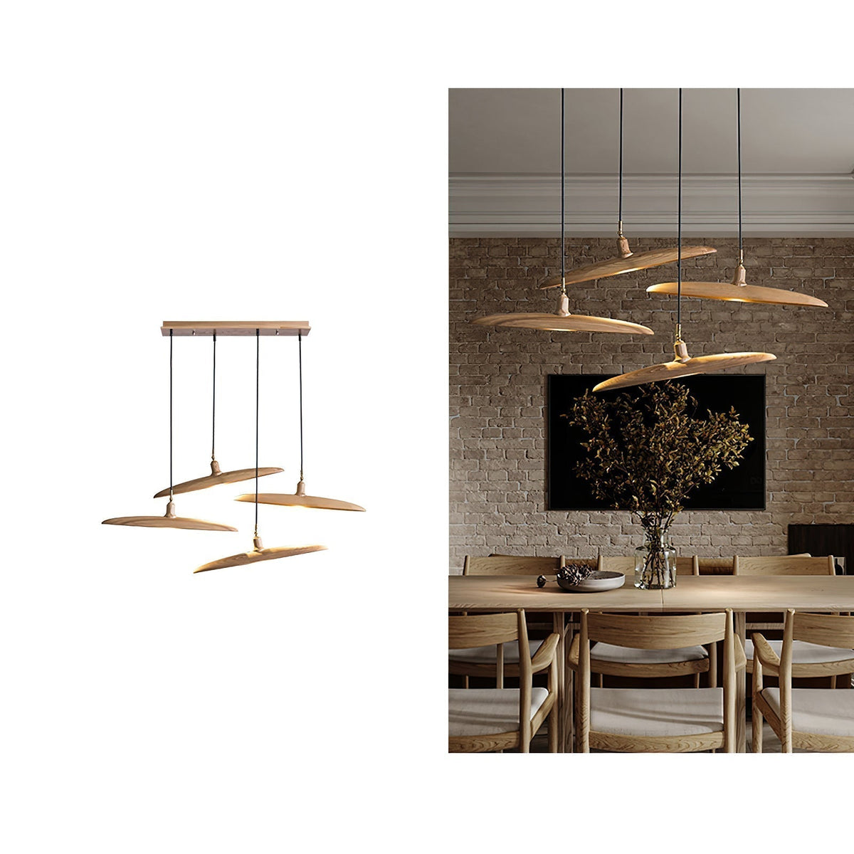Zelirira Lame Bois Pendentif Lumière - Neutralighting