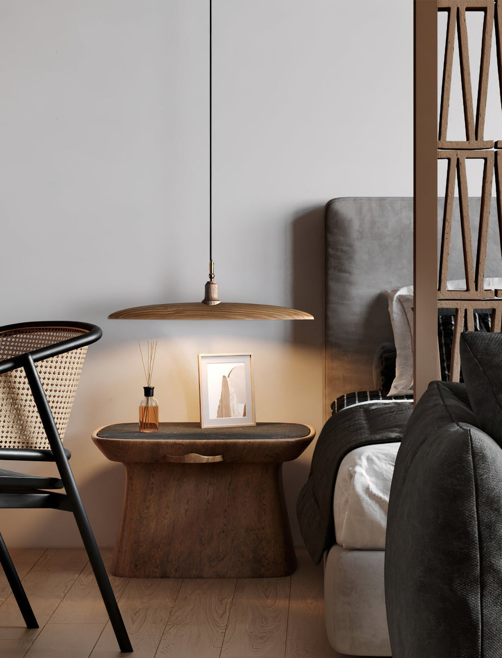 Zelirira Lame Bois Pendentif Lumière - Neutralighting