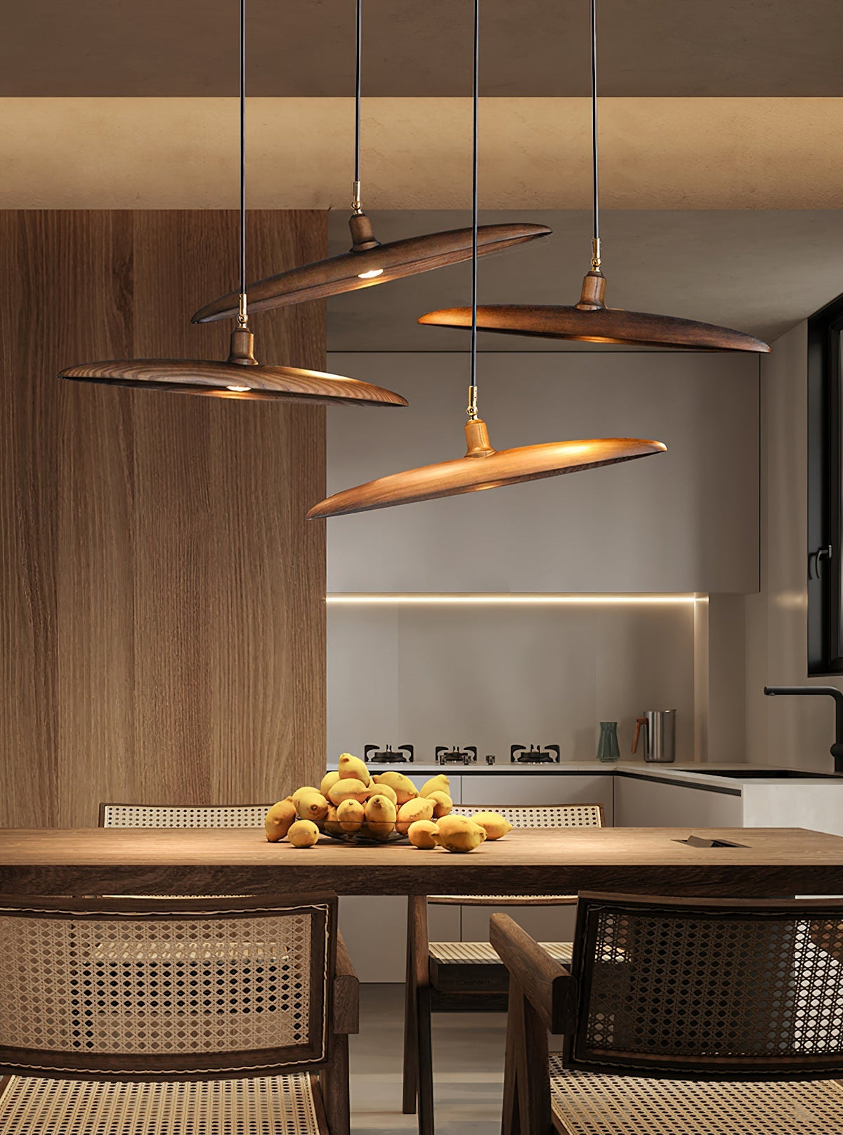 Zelirira Lame Bois Pendentif Lumière - Neutralighting