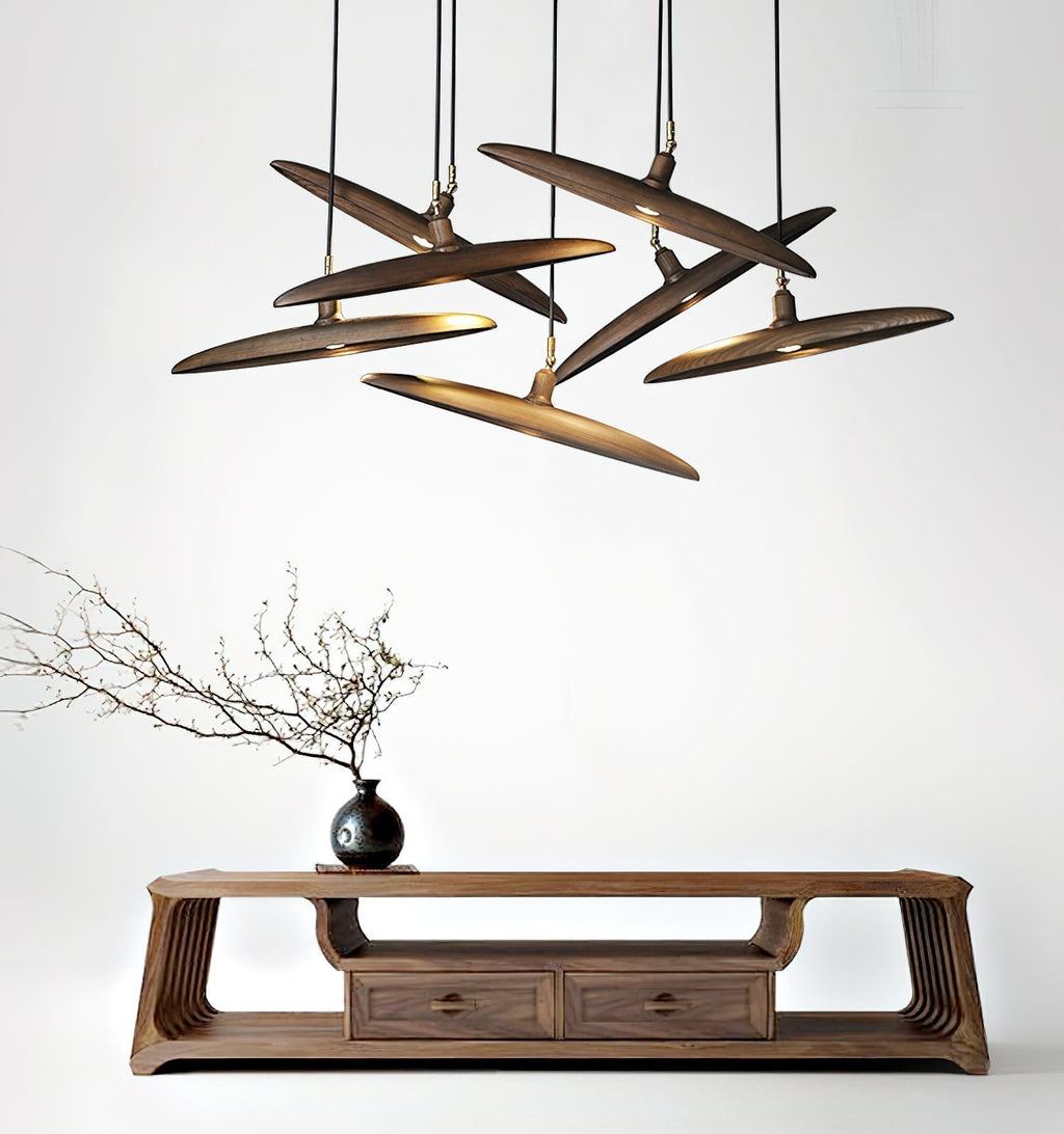 Zelirira Lame Bois Pendentif Lumière - Neutralighting