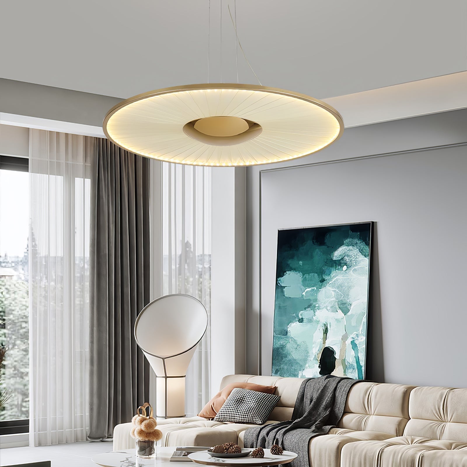 Nolan Lampe Pendante Moderne en Tissu - Neutralighting