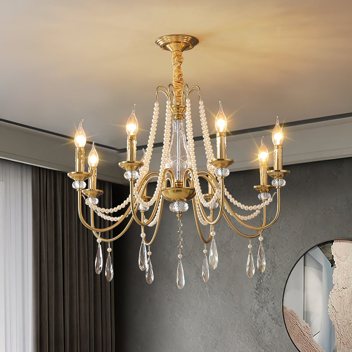Mote Lustre Laiton Cristal Luxe Postmoderne - Neutralighting