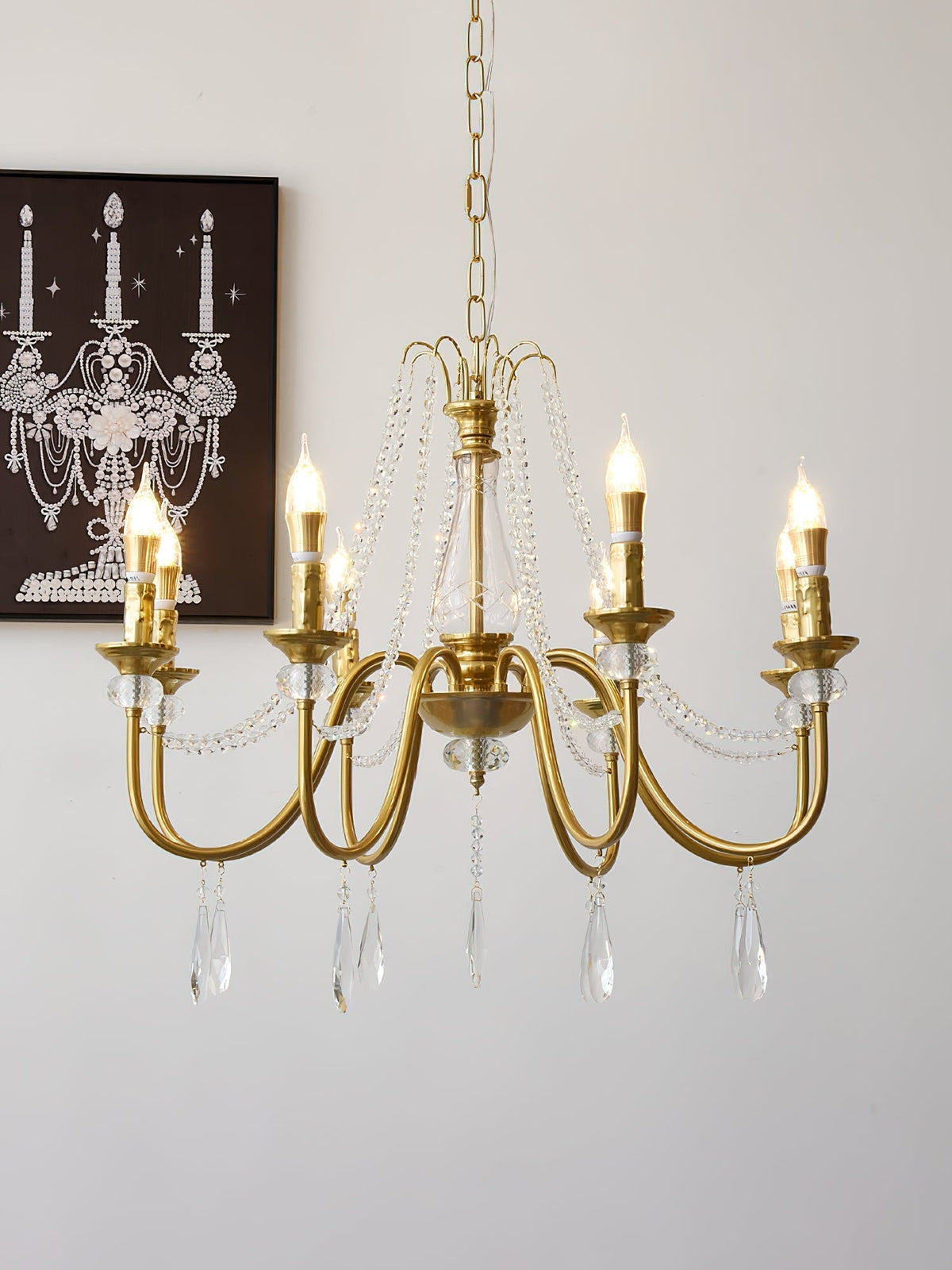 Mote Lustre Laiton Cristal Luxe Postmoderne - Neutralighting
