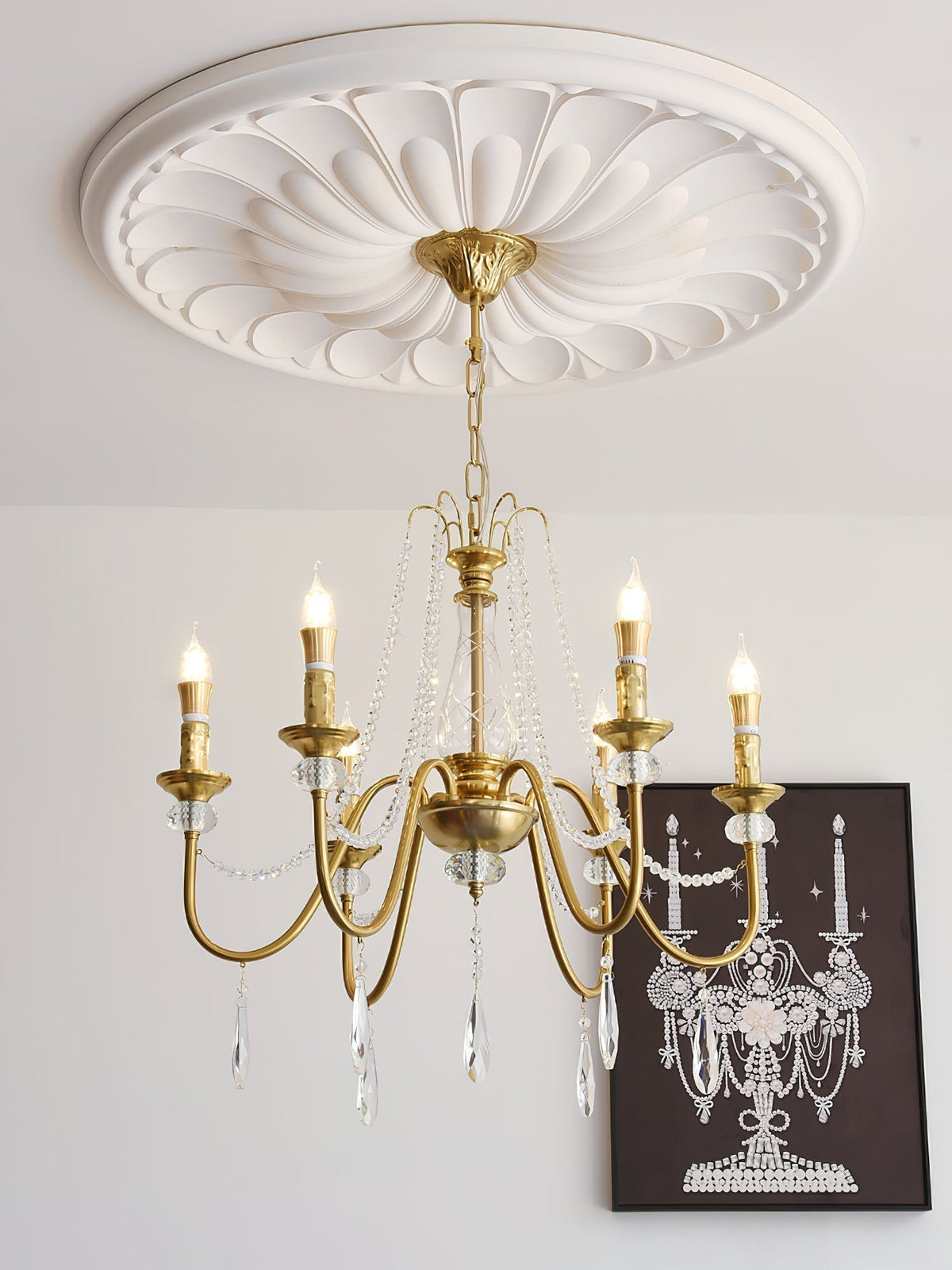 Mote Lustre Laiton Cristal Luxe Postmoderne - Neutralighting