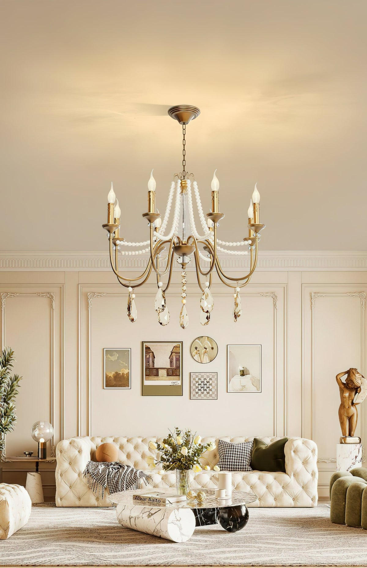 Mote Lustre Laiton Cristal Luxe Postmoderne - Neutralighting