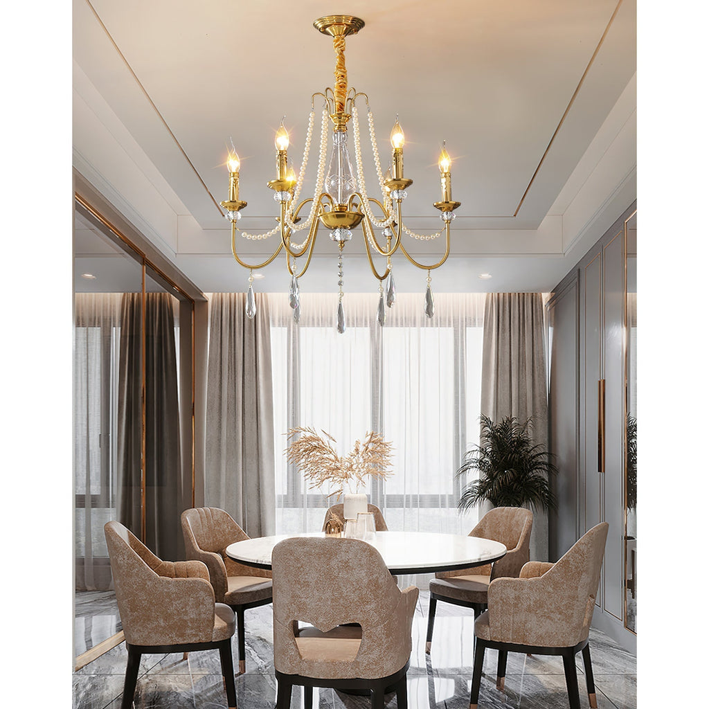Mote Lustre Laiton Cristal Luxe Postmoderne - Neutralighting
