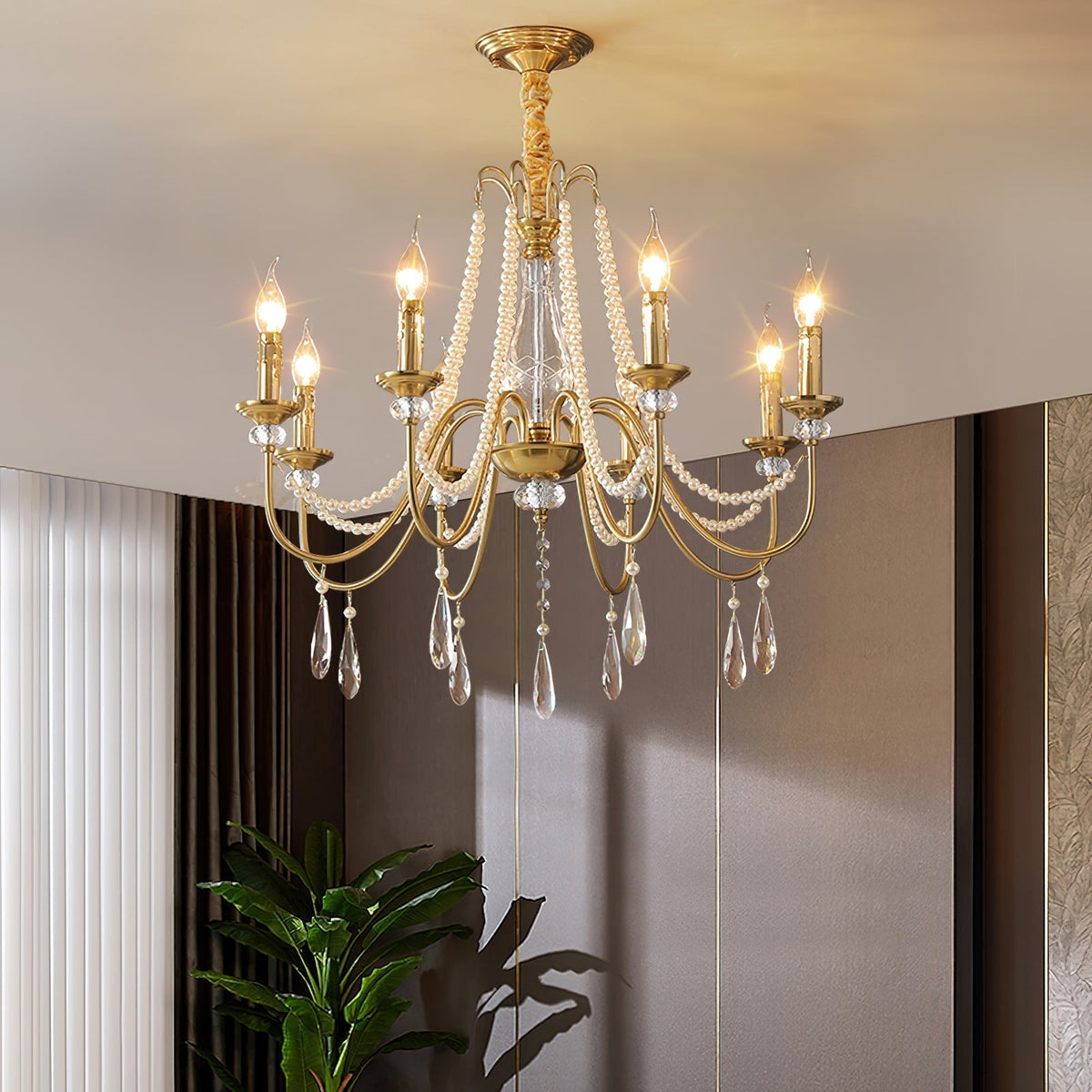 Mote Lustre Laiton Cristal Luxe Postmoderne - Neutralighting