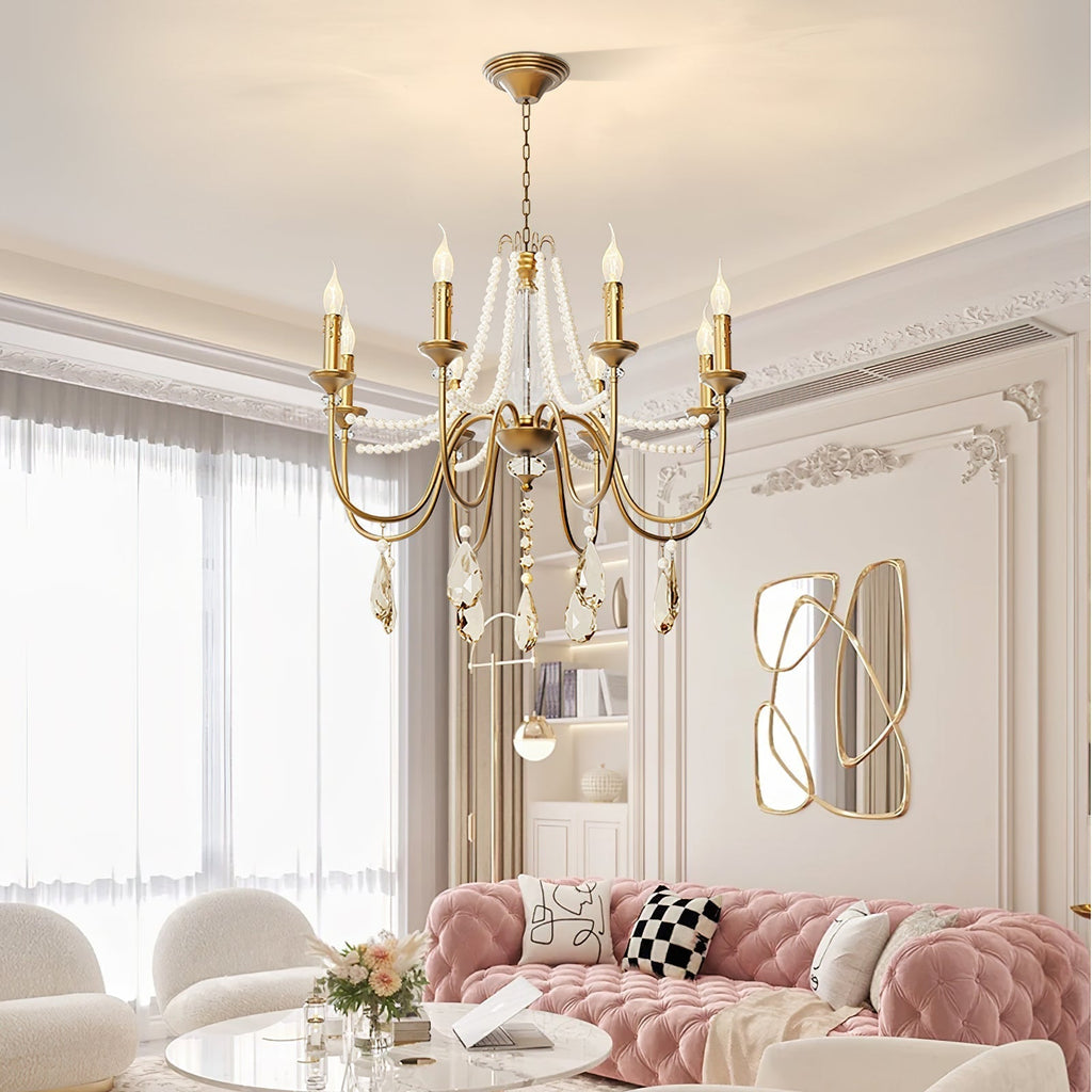 Mote Lustre Laiton Cristal Luxe Postmoderne - Neutralighting