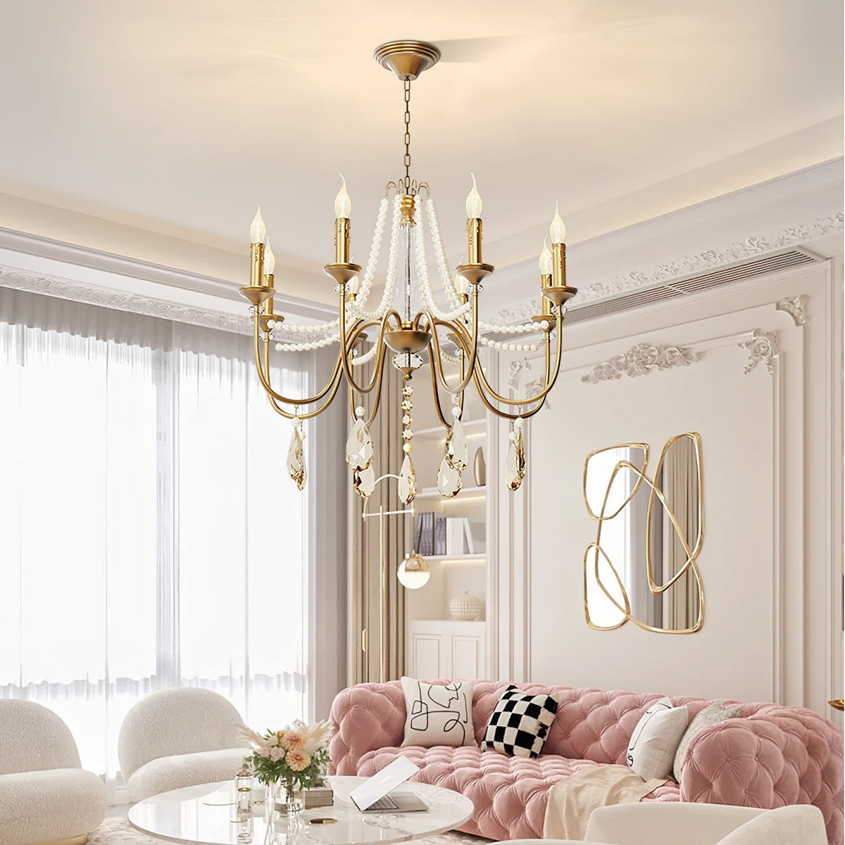 Mote Lustre Laiton Cristal Luxe Postmoderne - Neutralighting