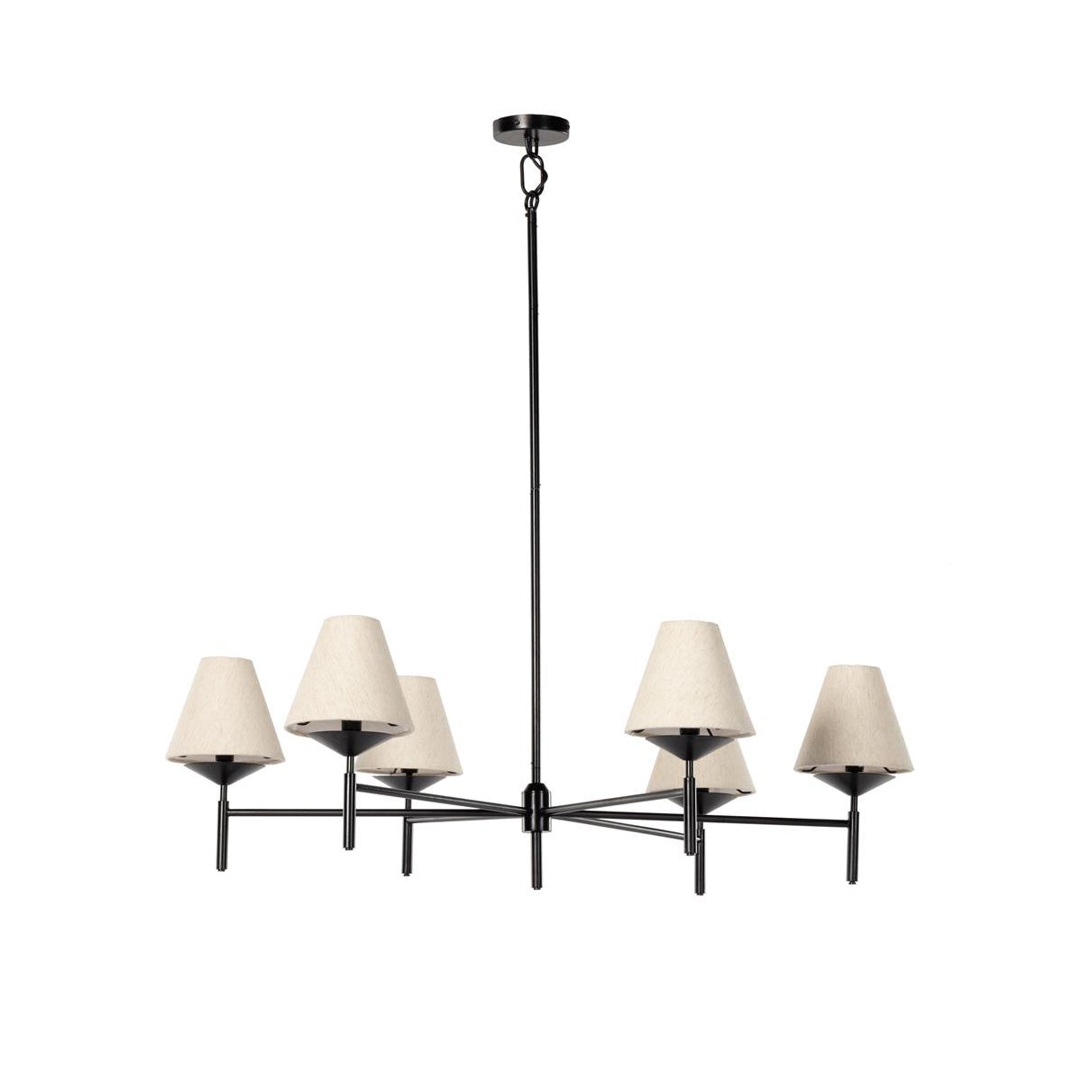 Ulphaa Lustre Tissu Noir Industriel Vintage - Neutralighting